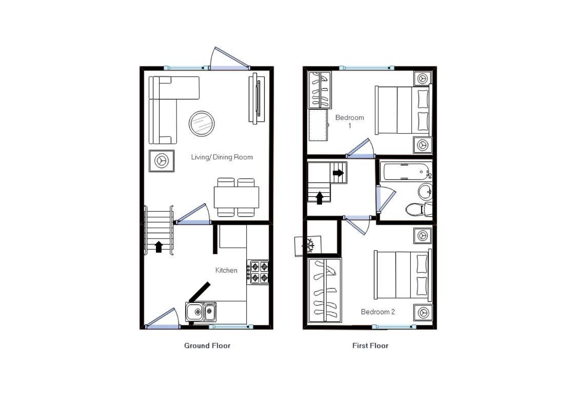Modern 2 Bed House Sleeps 6 Southam Town Centre - Inspire Homes Ltd Bagian luar foto